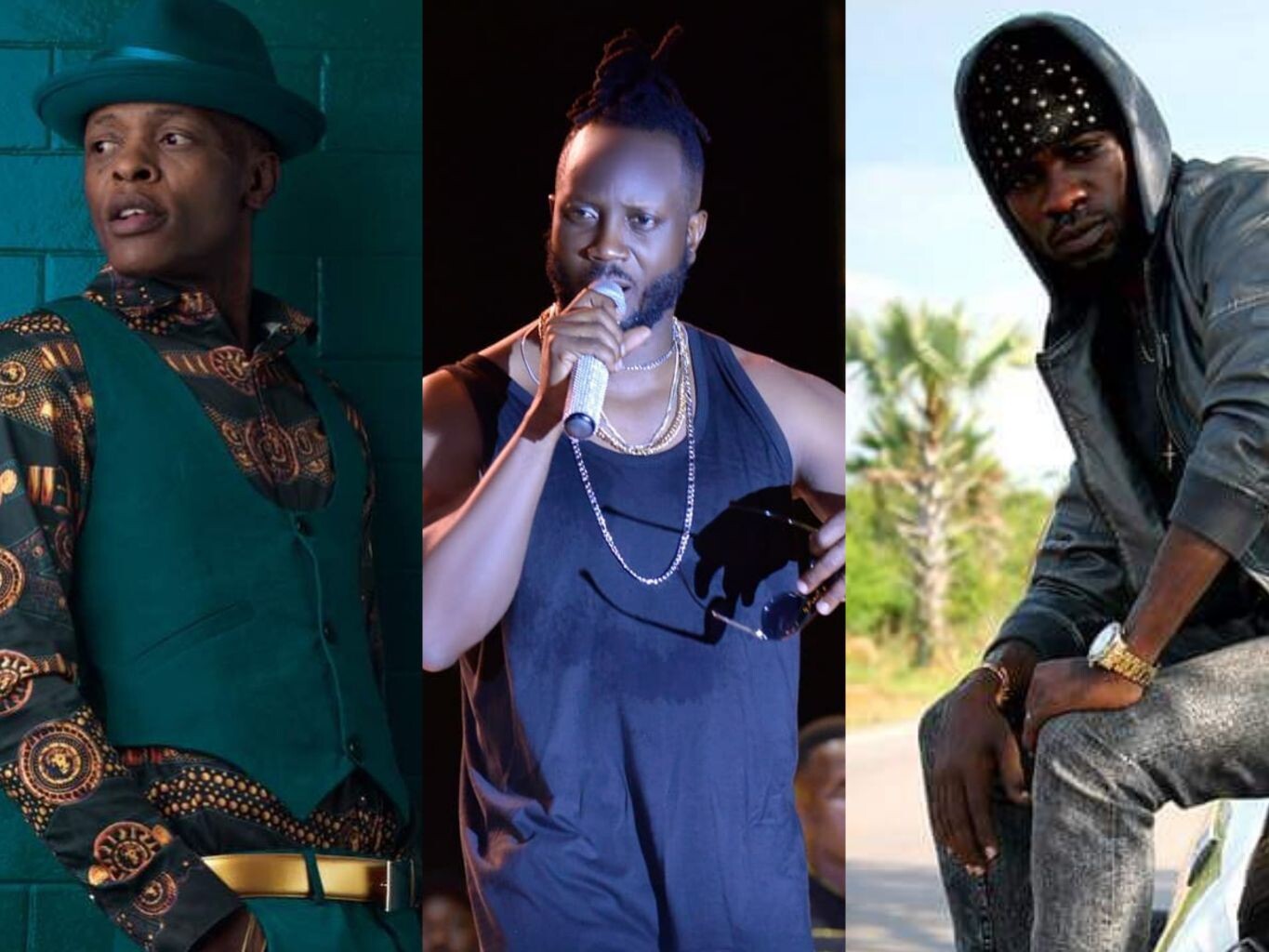 Chameleone, Bebe Cool and Bobi Wine in that order 