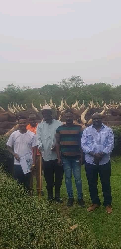 Museveni and Ashburg Katto (extreme left) 