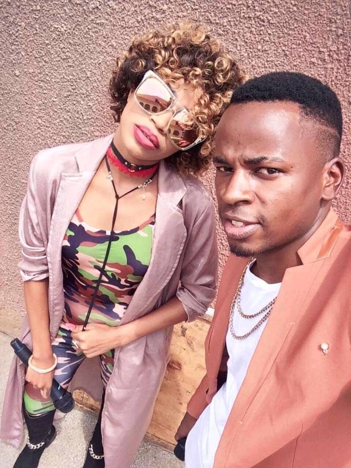 Sheebah Karungi and Crysto Panda at a high school event in 2017