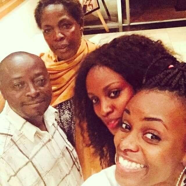 Leila Kayondo, Hellen Lukoma and the Dad in one selfie 