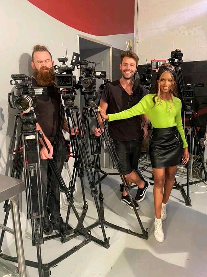 Sheila Gashumba and her filming crew 