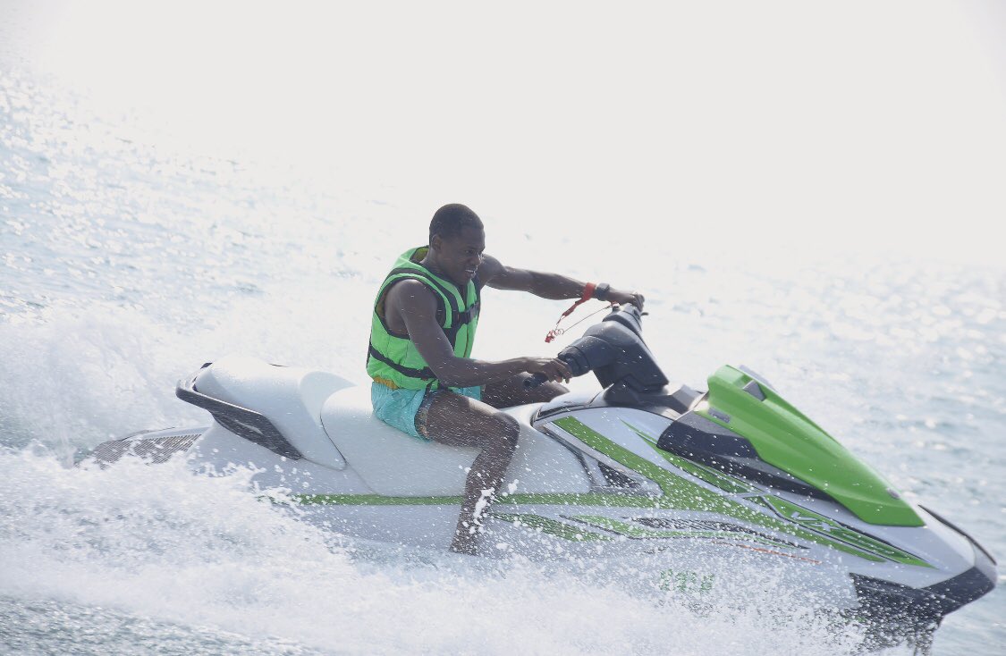 Miya Farouk Skiing On Mediterranean Sea.