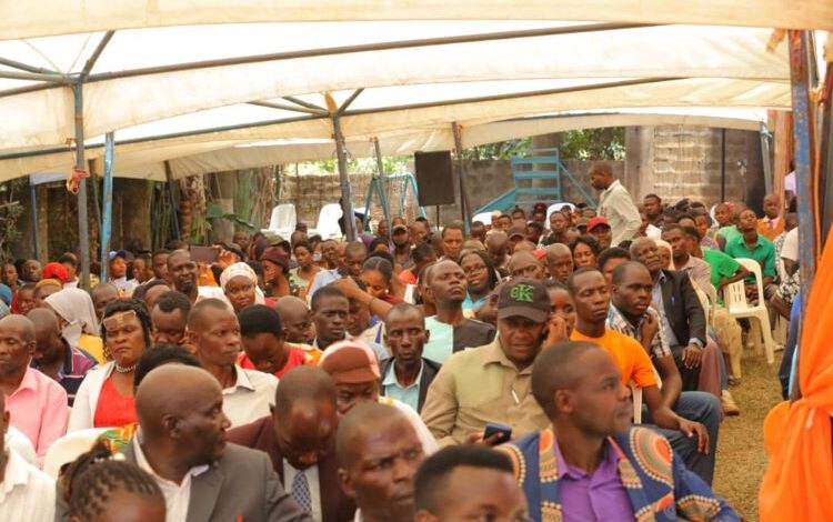 A crowd just outside, DA head office in Namirembe