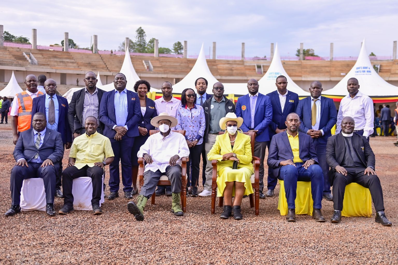 President Museveni And Maama Janet Visit Hoima City Stadium Under Construction Hoima City.