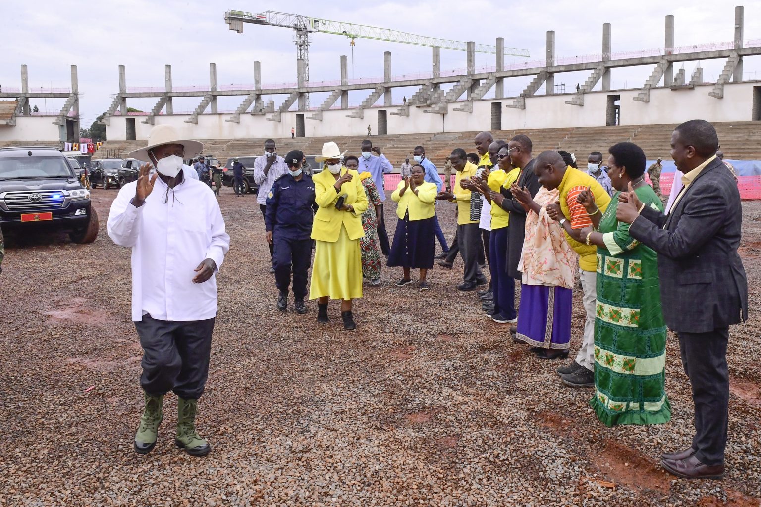 President Museveni And Maama Janet Visit Hoima City Stadium Under Construction Hoima City.