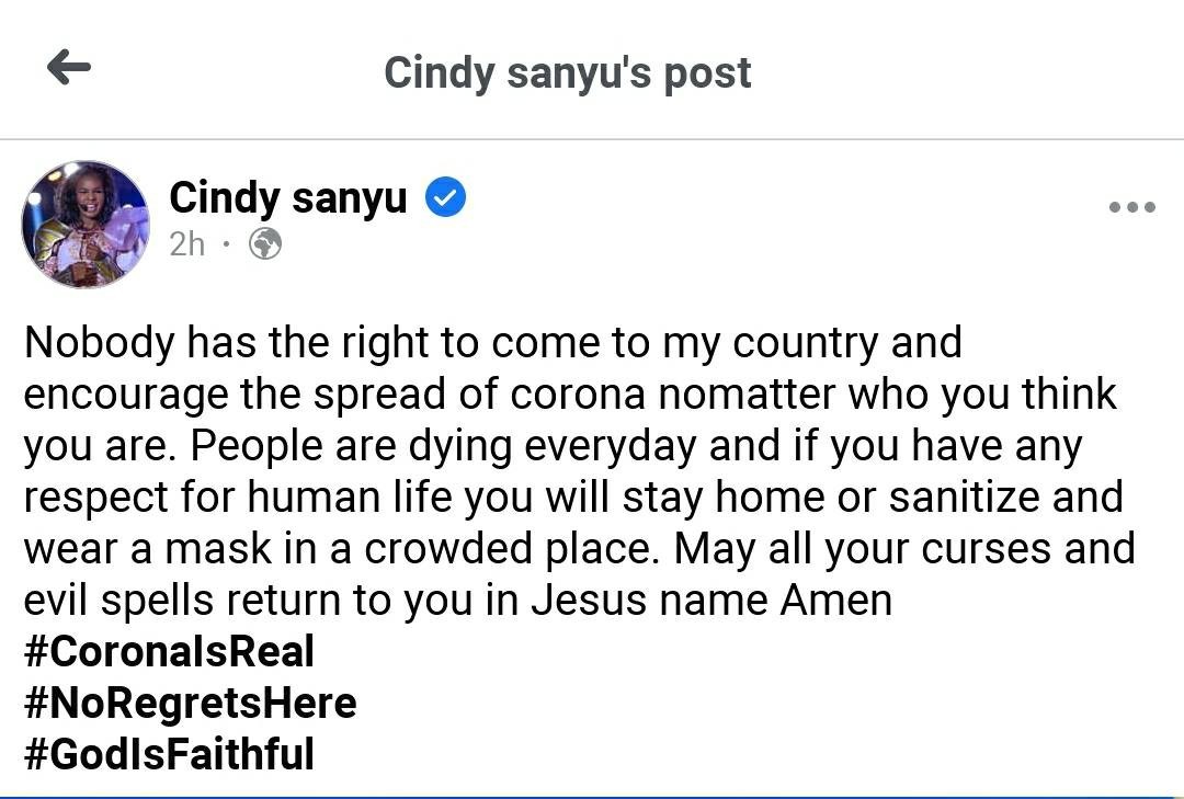 Post from Cindy Sanyu