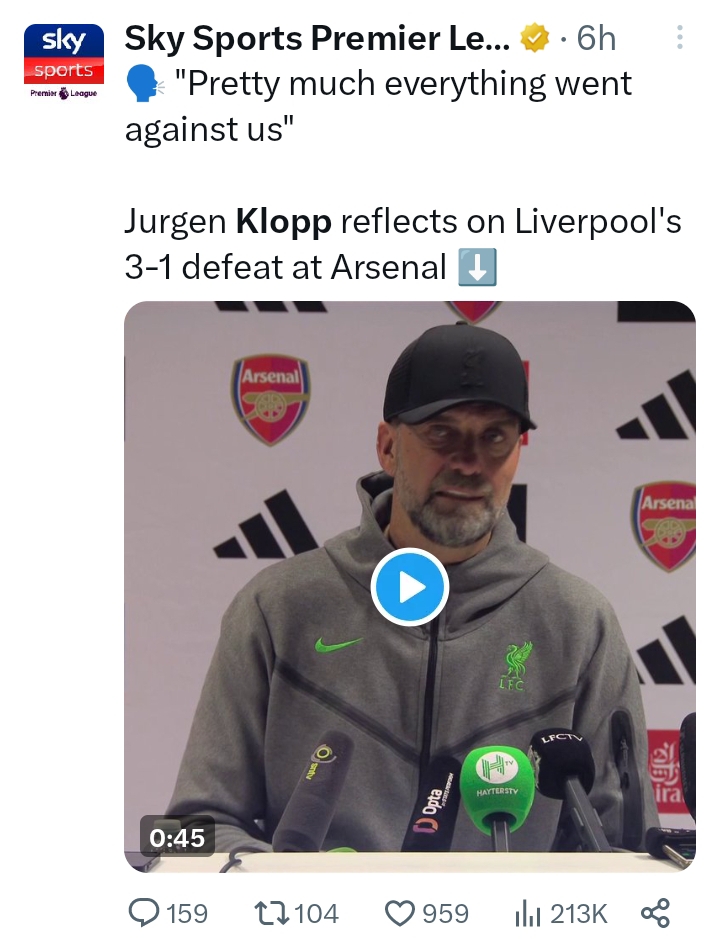 Klopp's reaction 