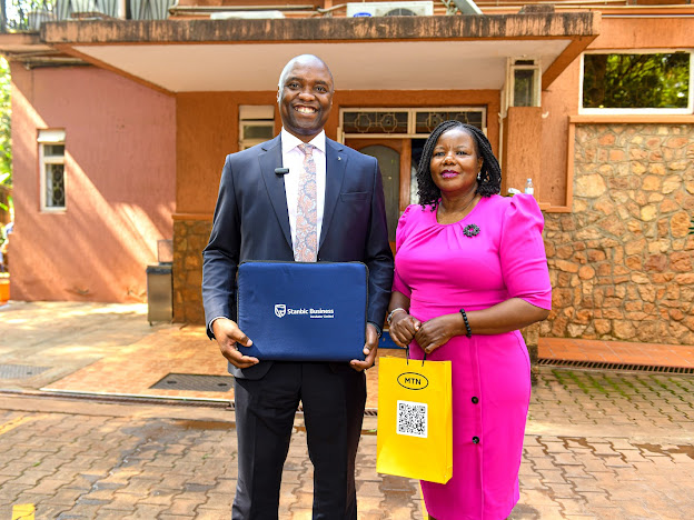 Together our business is unstoppable. MTN's Senyonga L paid a courtesy visit to Stanbic Business Innovators' Poran R in celebration of Women's Month.