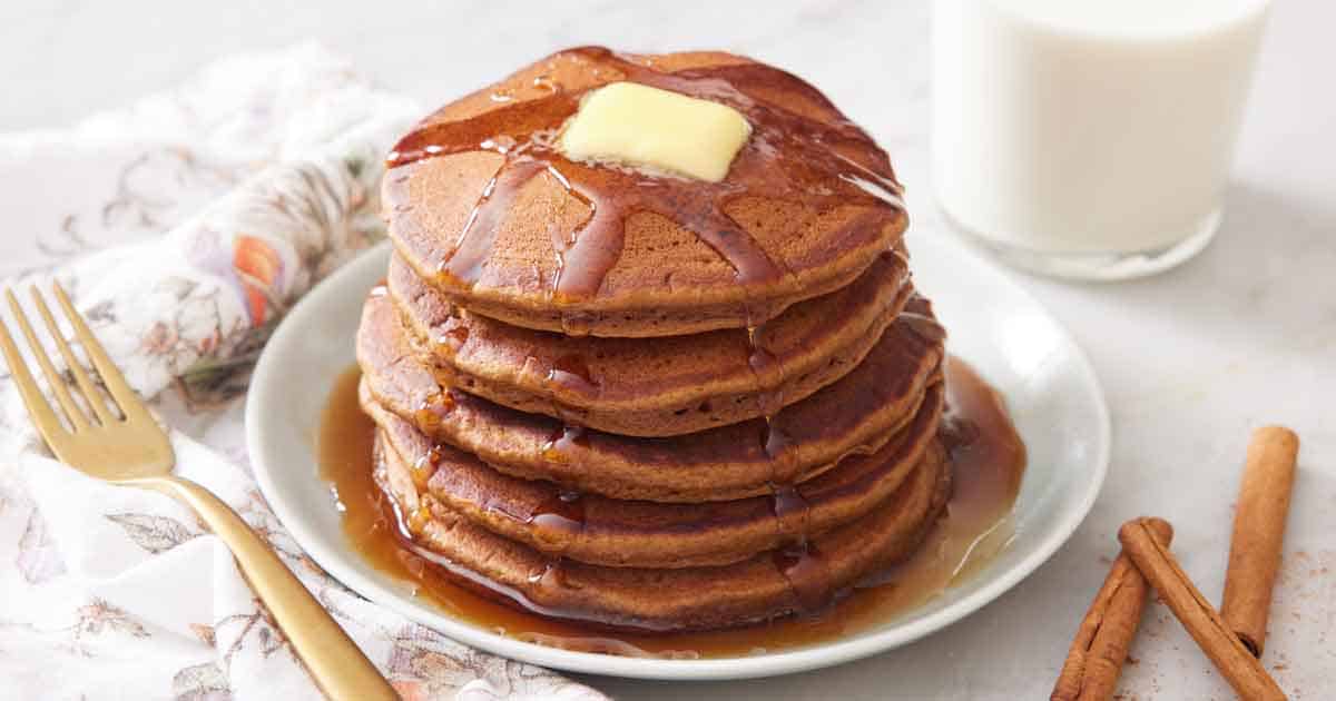 Gingerbread Pancakes with Spiced Maple Syrup