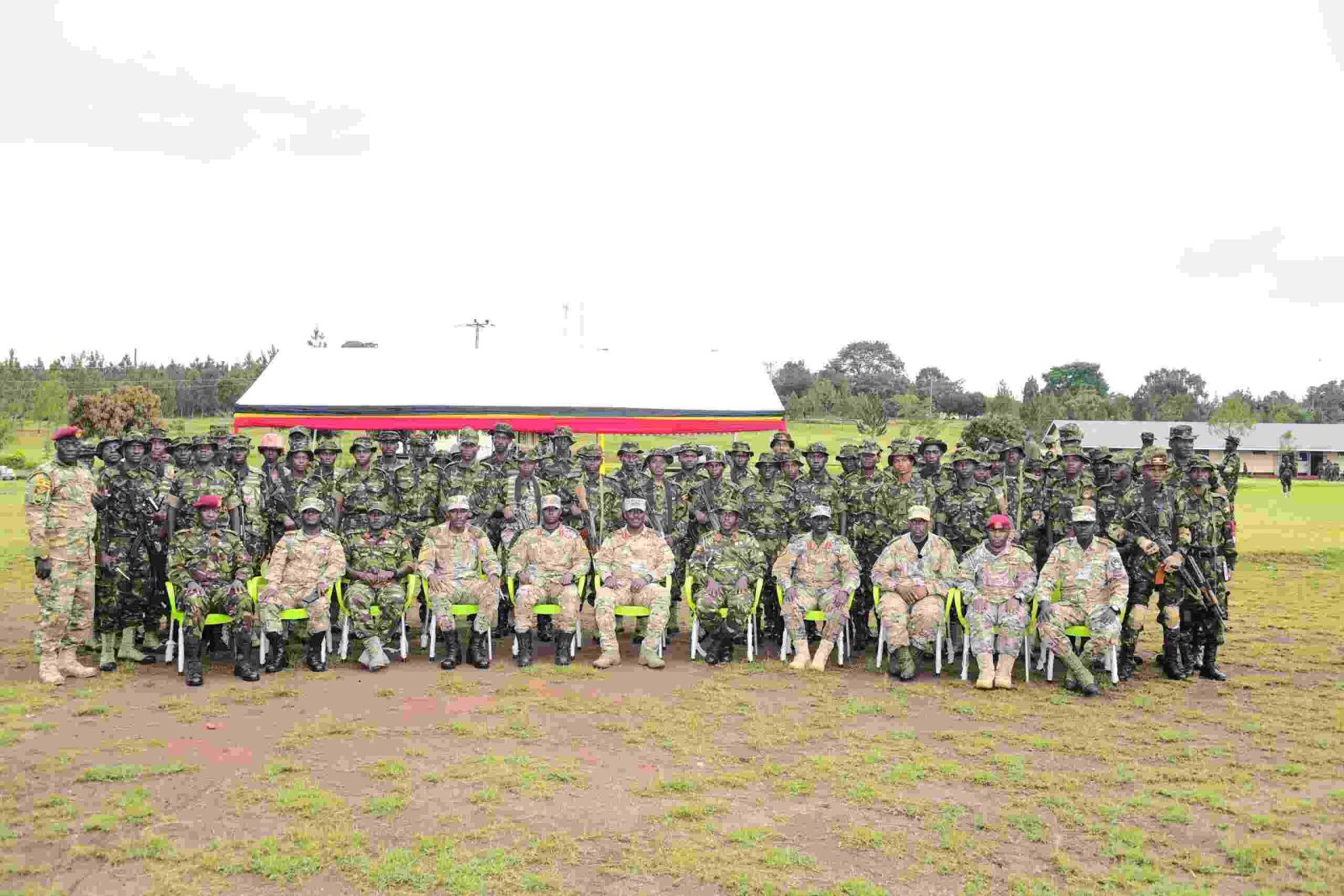 Ugandan soldiers in an activity