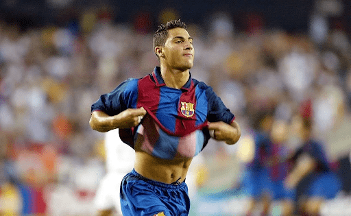 football player in barcelona jersey