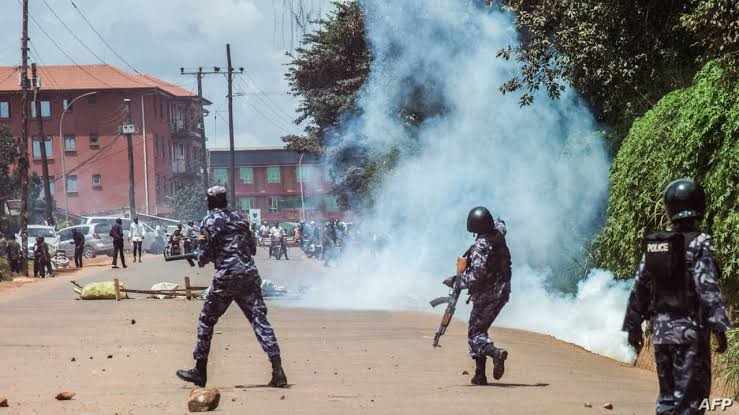 Tear gas in Kampala city.