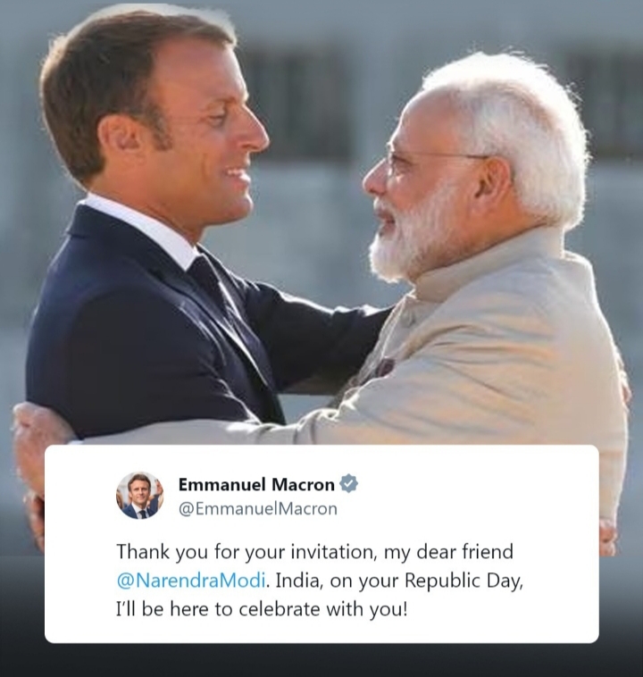 Macron to be guest of honour at India's republic day celebrations.