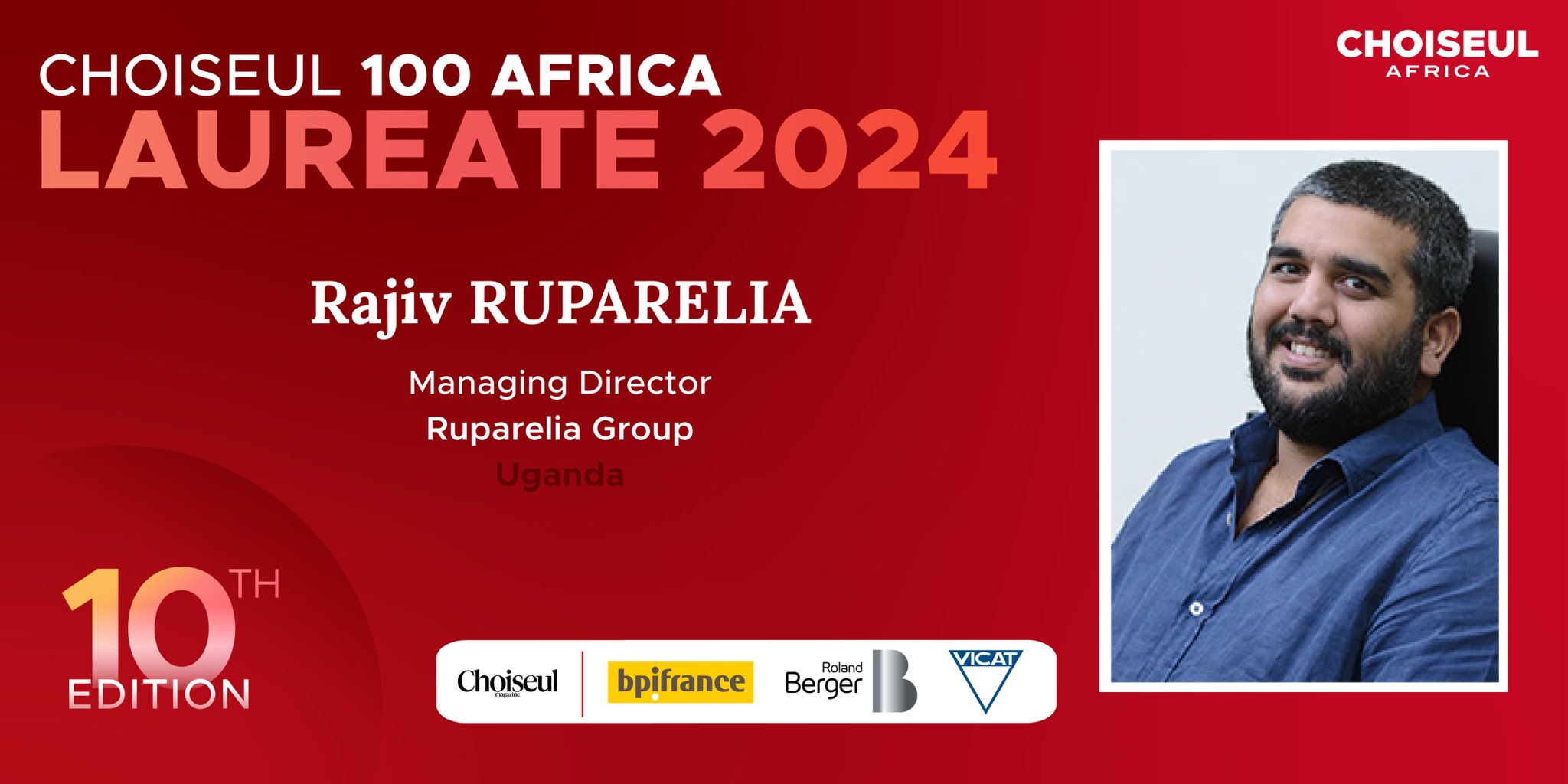 Rajiv Ruparelia Named Among Choiseul100Africa 2024